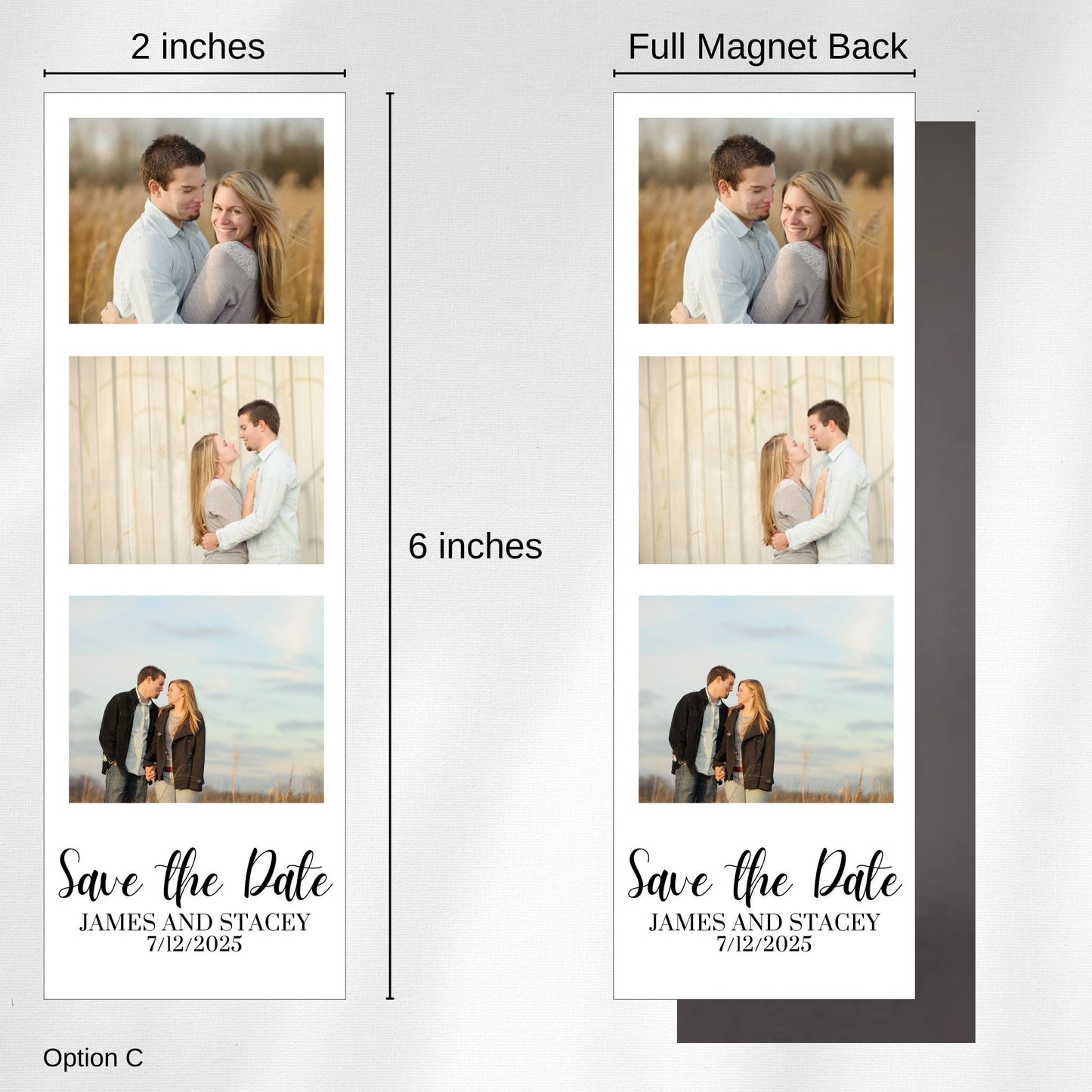 Save the Date Photo Booth Strip Magnets