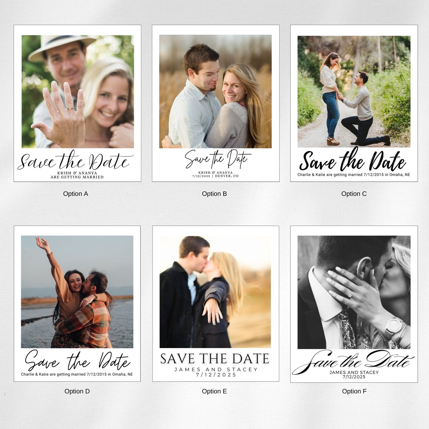 Save the Date Polaroid Style Magnets