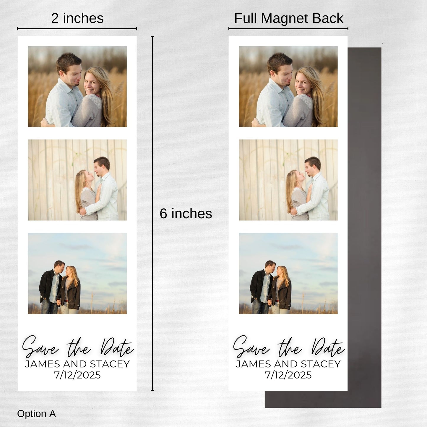 Save the Date Photo Booth Strip Magnets