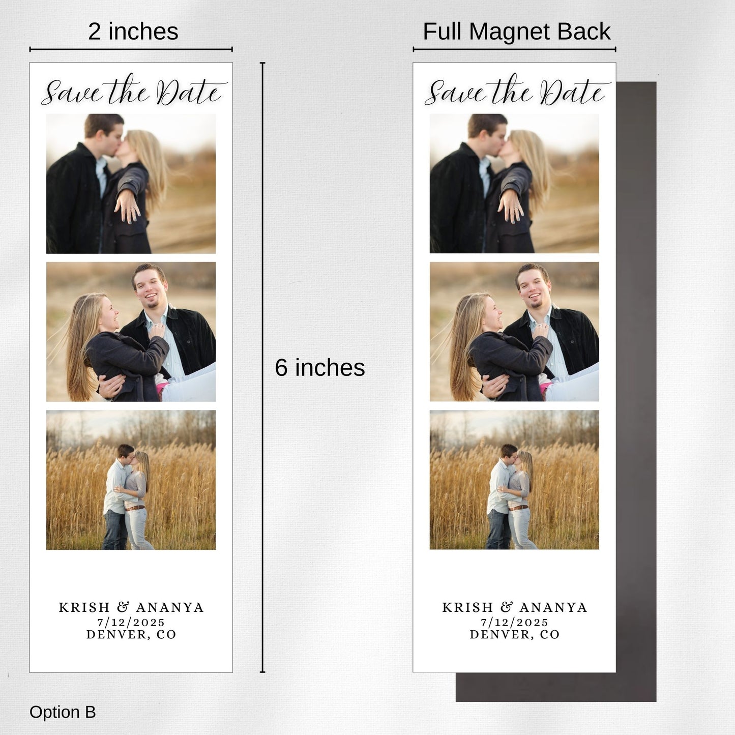 Save the Date Photo Booth Strip Magnets