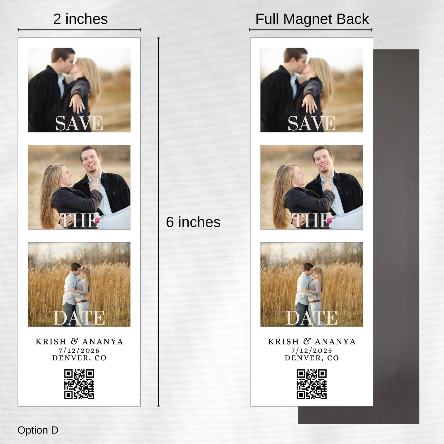 Save the Date Photo Booth Strip Magnets