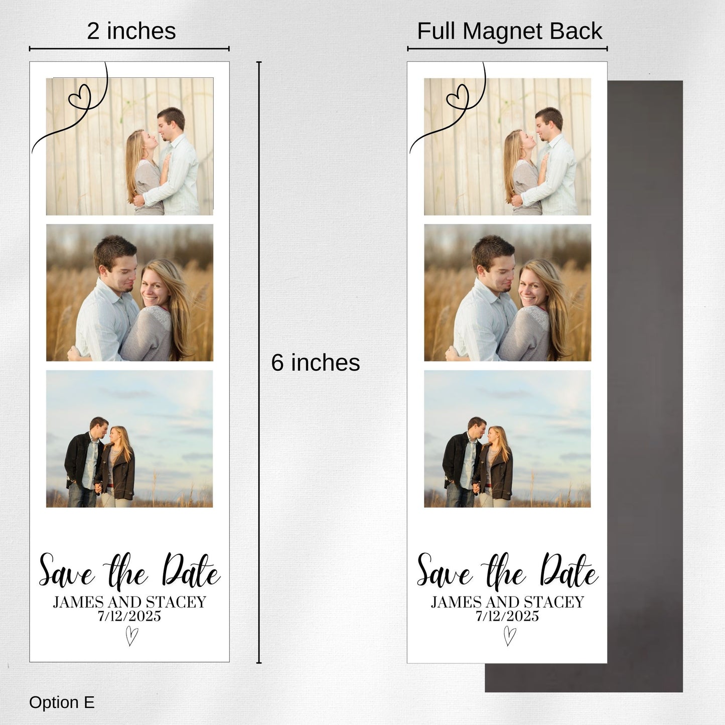 Save the Date Photo Booth Strip Magnets