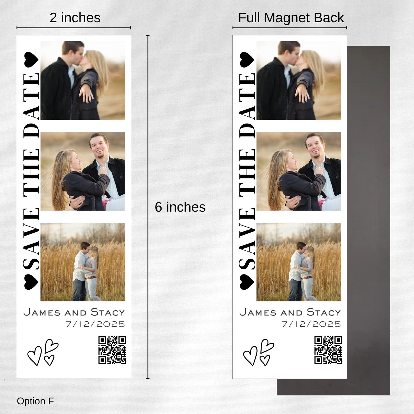 Save the Date Photo Booth Strip Magnets